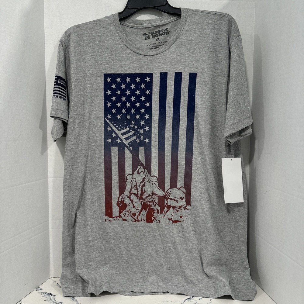 Vintage Rags Of Honor Gray SS T Shirt XL NWT