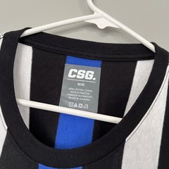 CSG T-Shirt Men’s Size Medium Striped Short Sleeve 100% Cotton Crew Neck NEW