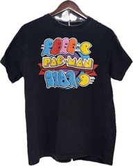 Pac-Man Ghosts Graphic T-Shirt Size Large Black Retro Arcade Gaming Tee