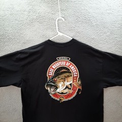 Gildan Shirt Adult 2XL XXL Black Large Mouth Bass Fishing Outdoors Sportsman