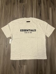 Fear of God Essentials T-Shirt Mens XL Grey NEW Light Oatmeal Oversized Logo