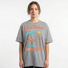 Tired Teachers Summer Club T-Shirt Funny School Break Beach Vacation Mode Tee