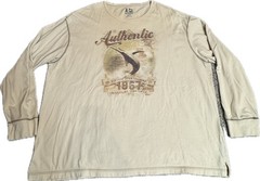 Authentic 67 Worldwide Sportsman Long Sleeve Thermal Tee Shirt Beige 2XL Fishing