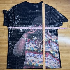 Sean John Mens Hiphop rapper Notorious B.I.G Casual Black Graphic T-Shirt|SZ:L