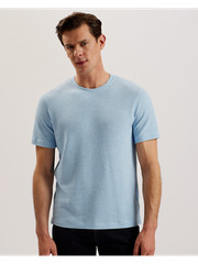 Ted Baker London Textured T-Shirt Short Sleeve Crew Neck Blue Size 5 XL