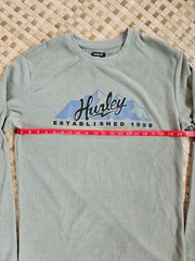 Hurley Thermal Shirt Mens Medium Green Long Sleeve Waffle Knit Surf Skate NEW