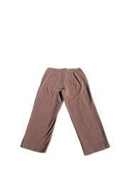 Vintage Casual Brown Cotton Trousers Unisex Ankle Length