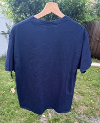 Men’s Thrasher Magazine Skateboard Flames Navy Blue Graphic T-shirt (Large)