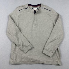 Carbon2cobalt Shirt Men Medium Green Henley Long Sleeve Cotton Casual Top M