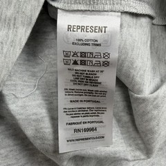 Represent Shirt Mens Large Ice Grey Marl Initial Oversized Jersey Tee Cotton