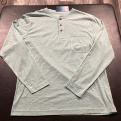 Ocean Coast Men’s Medium Teal Green L/S Pocket Henley T-Shirt NWT