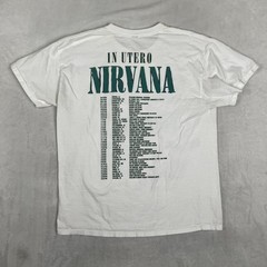 Nirvana In Utero T-Shirt Mens Medium White Angel Tour Retro Double Sided VTG