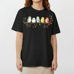 Watercolor Birds Branch T-Shirt Cute Bird Family Spring Tee