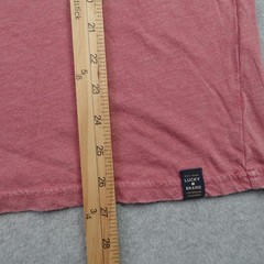 Lucky Brand Shirt Mens Size M Red Washed Casual Henley Long Sleeve Cotton