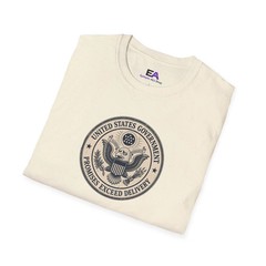 US Government Seal T Shirt Promises Exceed Delivery Funny Unisex Graphic Tee