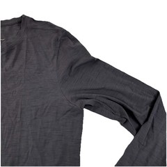Rhone Long Sleeve Henley Shirt Heather Gray Mens Medium Stretch Pima Cotton