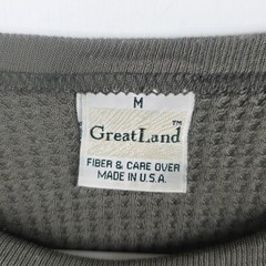 Vintage Great Land Green Waffle Knit Shirt Men’s Medium Made in USA Thermal
