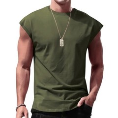 “Men’s Sleeveless T-Shirt Summer Sports Vest Casual Loose Fit Top”