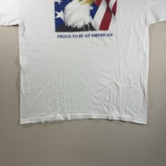 Proud to Be American T-Shirt Vintage 90s, White, Large Boxy Fit Y2K