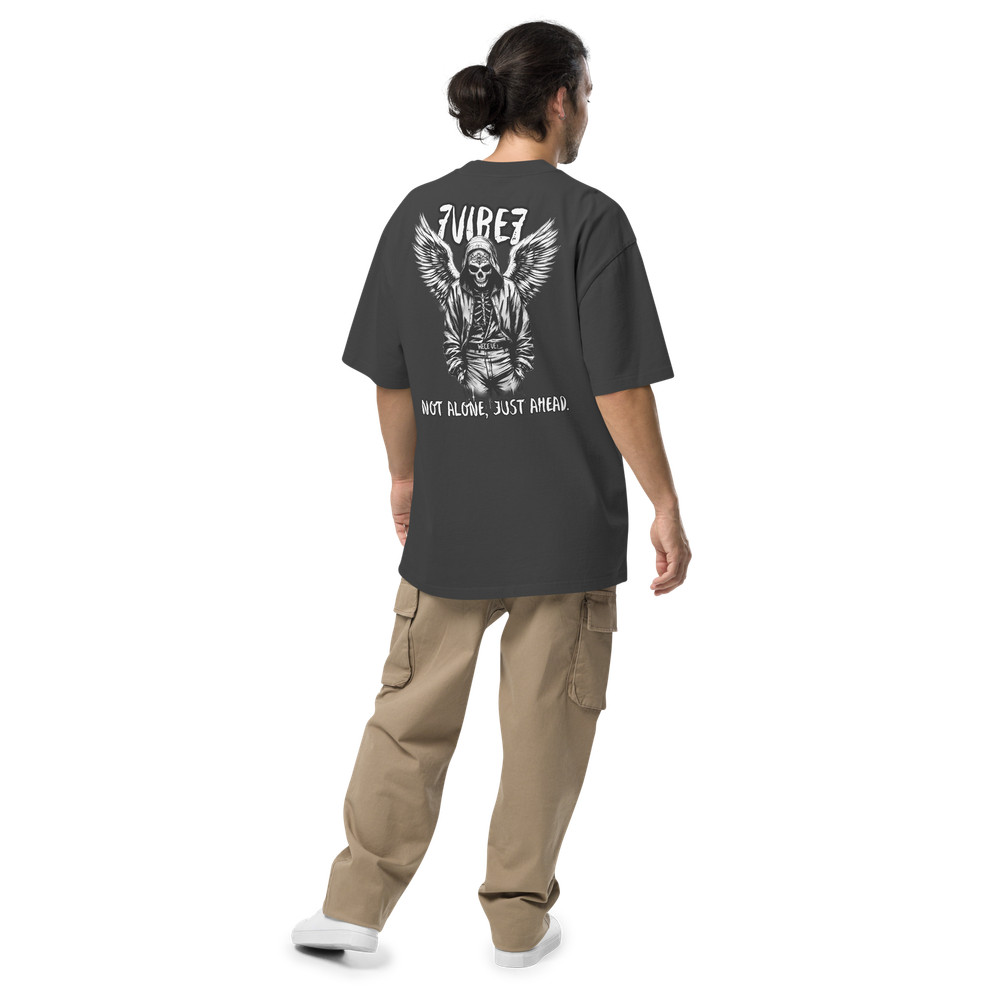 Oversized faded t-shirt Walk Alone 7Vibe7 Urban Streetwear Graffiti Style