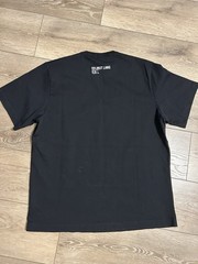 Helmut Lang Crinkle Crumple Logo Luxury Designer Black Tee Authentic Size Large