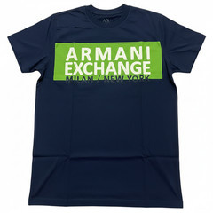 ARMANI EXCHANGE Navy Blue AX-06 Short Sleeve Slim Fit Designer Mens T-shirt NWT