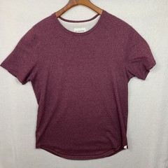 ON THE BYAS T Shirt, Medium Longer Length, Burgundy Cotton Blend, NWOT