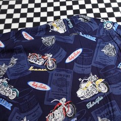 Vintage Harley Davison biker Hawaiian style all over print button up Shirt 2XL