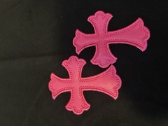 Chrome Hearts Black Pink Cross Logo Back Graphic Crew Neck Tee Men’s Medium
