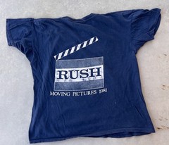 Vintage RUSH Shirt Size Large 80s Moving Pictures Tour 1981 Concert Band Tee