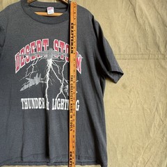 Vintage 1980s Desert Storm T-Shirt Single Stitch Distressed Gray Sz XL