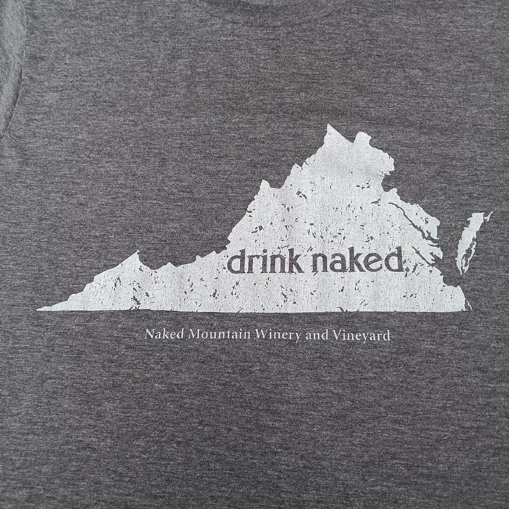 Naked Mountain Winery Shirt Small Markham Virginia Drink Naked Wine Vinter