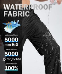 Men’s Golf Rain Pants Hiking Pants for Men Waterproof Breathable Mesh with Wa…