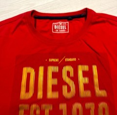 Diesel T Shirt Mens 2XL Red Cotton T-Diegor Graphic Casual Short Sleeve Pullover