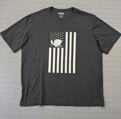 Duluth Trading Co Shirt Mens XL Gray Longtail T Relaxed Fit Beaver Flag Graphic