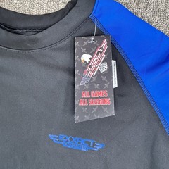 Long Sleeve Rash Guard Adult Medium Black/Royal Blue Compression Shirt