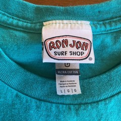 VTG Ron Jon T Shirt Surf Shop Iguana Panama City Beach FL Turquoise Green Large