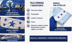 PLAYERA HONDURAS DE CUELLO REDONDO ESTAMPADO EN 3D UNISEX MANGA CORTA