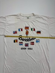 Vintage 1992 Barcelona Spain Olympic Games T-Shirt Single Stitch Graphic Tee L