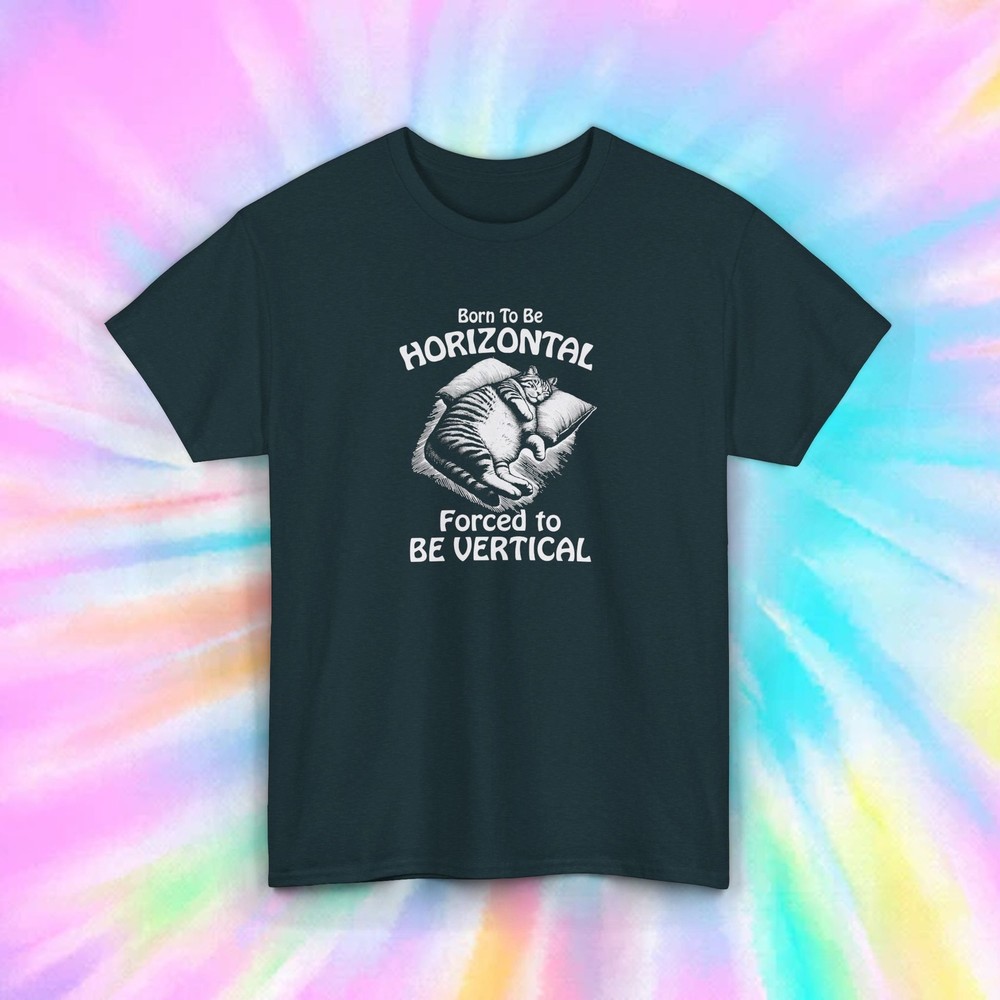 Born to Be Horizontal Shirt | Cat Sleeping Graphic Tee | Lazy Vibes