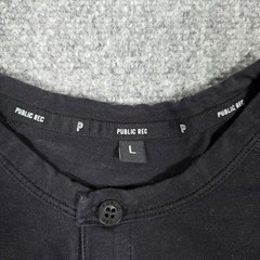 Public Rec Shirt Mens L Black Go To Henley Pima Cotton Stretch Casual