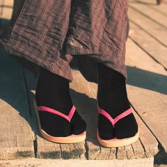 6 Pairs Flip Flop Socks, Elastic Tabi Split Toe Socks Wicking Cotton Socks No