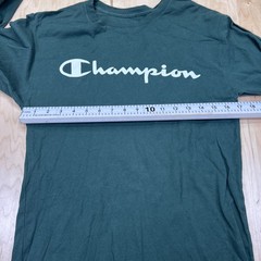 Champion Long Sleeve T Shirt Mens Small Green Script Logo Crewneck Casual Tee