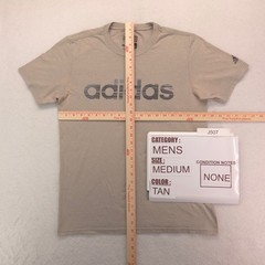 Adidas Casual Crew Neck Short Sleeve Graphic T Shirt Mens Size Medium M Tan