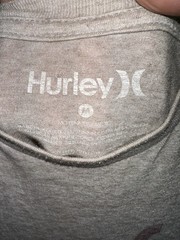Hurley Graphic Print Gray Crew Neck Short Sleeve Mens Knit T-Shirt Logo