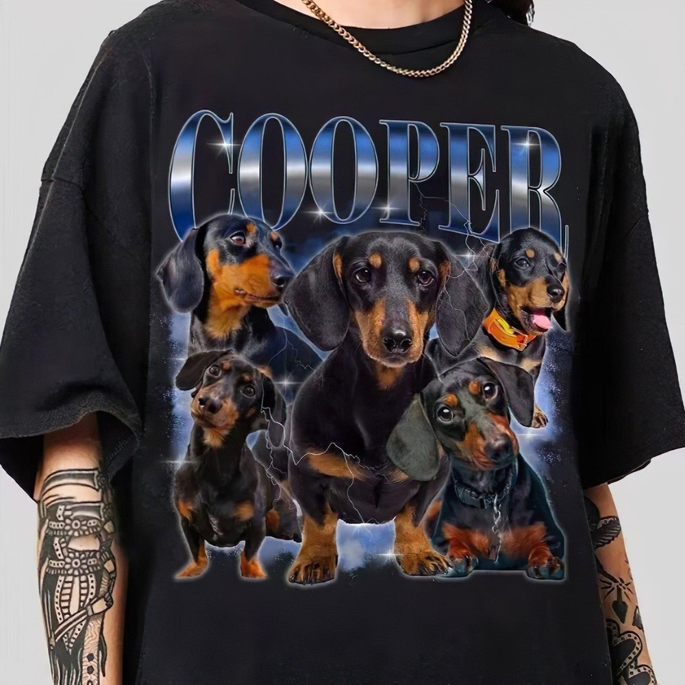 Custom Vintage Bootleg Pet T-Shirt Personalized Dog Portrait Remembrance Gift