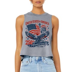 USA Anniversary Crop Racerback Tank Top