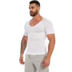 Men’s Compression Shirts V-Neck Workout Abs Abdomen Tummy Control Body Shaper