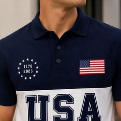 250th Anniversary Star Patriotic Polo United States Of America 1776-2026 (S-5XL)