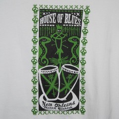 Vtg 90’s HOUSE OF BLUES New Orleans French Quarter XL White T Shirt Latin Drums